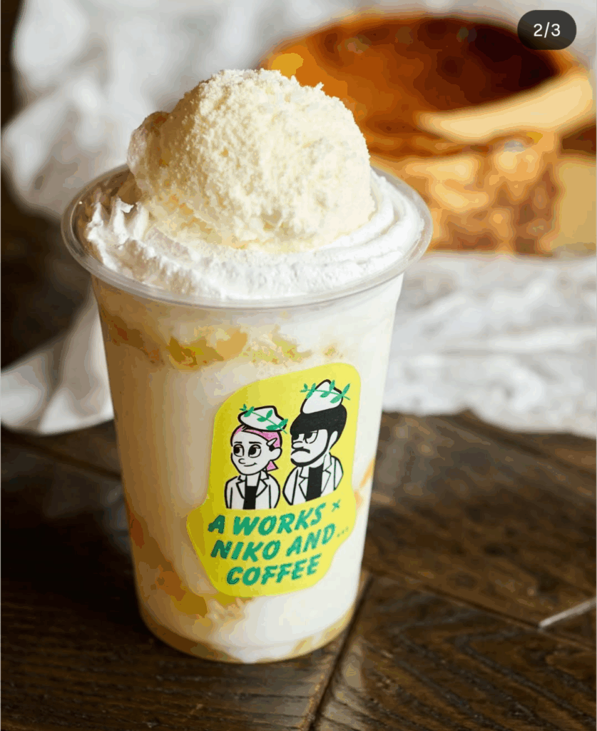 nikoand…COFFEE 行列が絶えない大人気チーズケーキ専門店ΓΑ WORKS (@gakudai.aworks)」と初のコラボドリンク