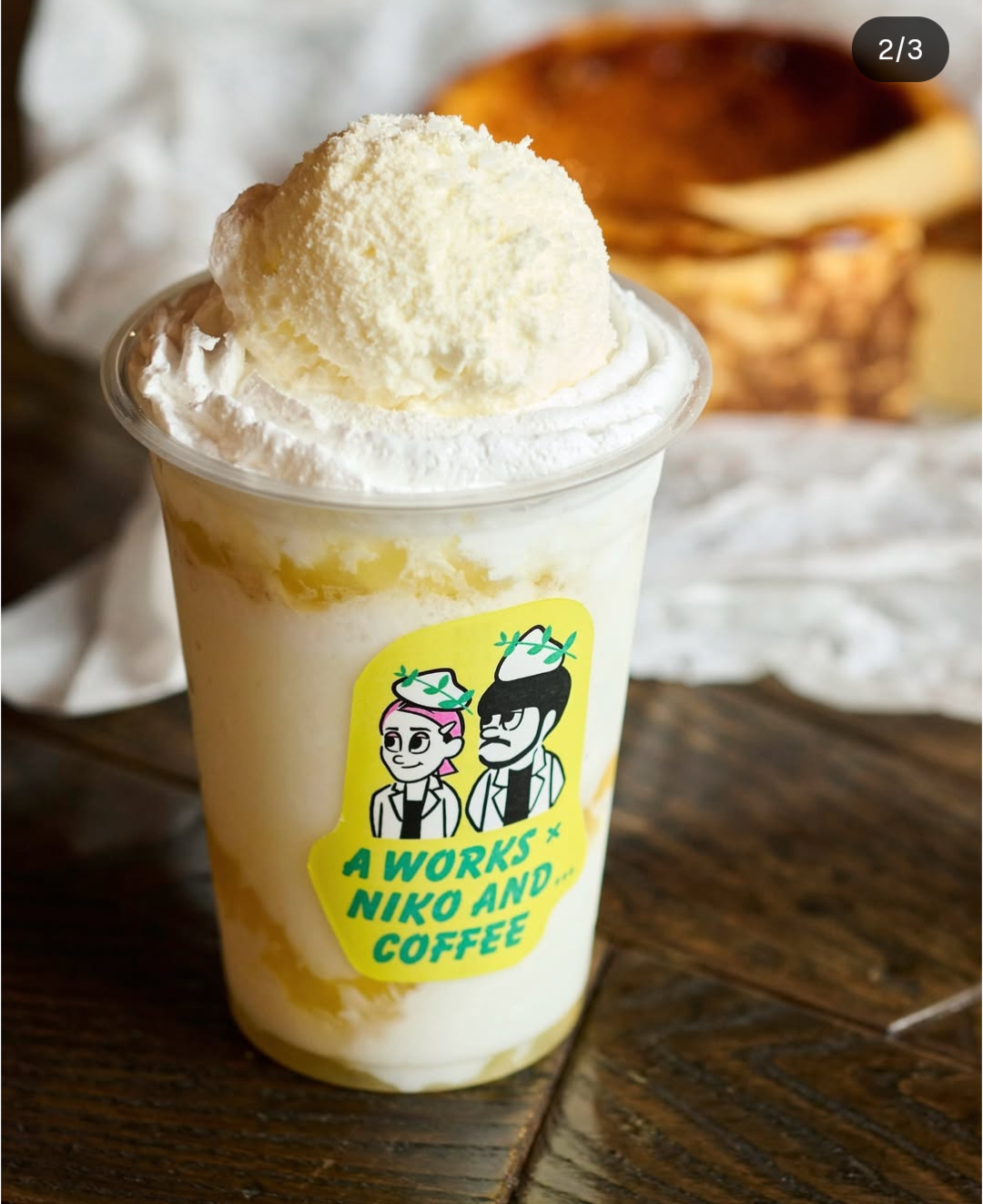 nikoand…COFFEE 行列が絶えない大人気チーズケーキ専門店ΓΑ WORKS (@gakudai.aworks)」と初のコラボドリンク