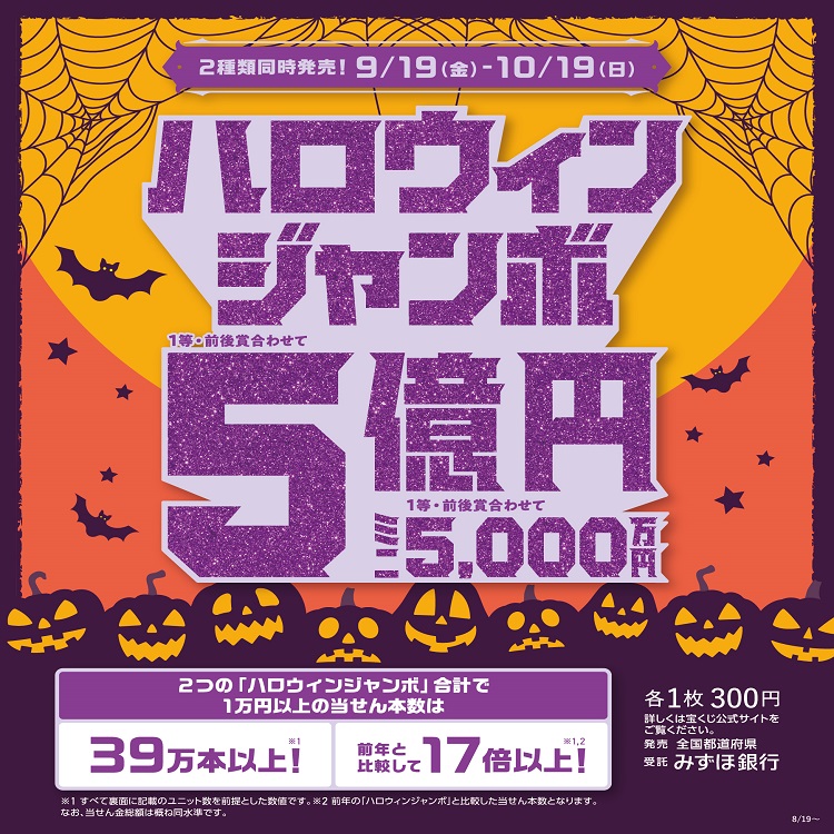 ハロウィンジャンボ宝くじ発売！