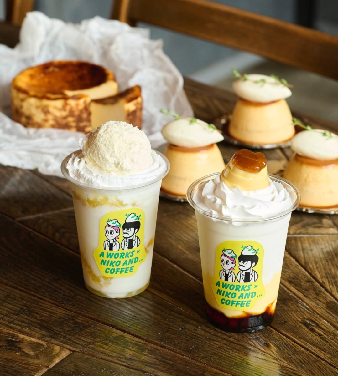 nikoand…COFFEE 行列が絶えない大人気チーズケーキ専門店ΓΑ WORKS (@gakudai.aworks)」とのコラボドリンク第2弾