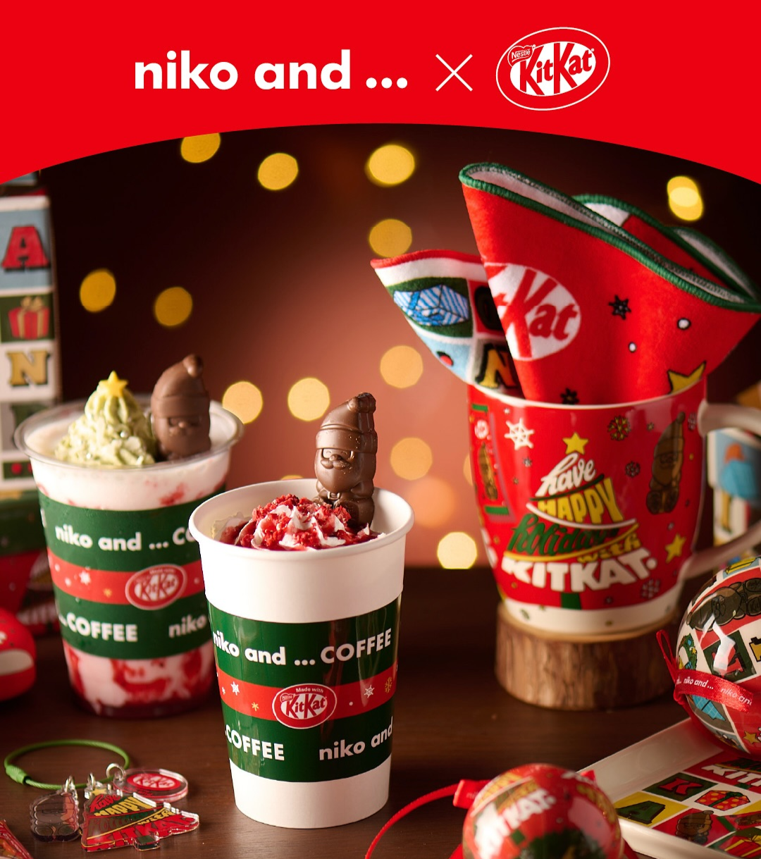 \niko and… COFFEE× キットカット ホリデイサンタ/コラボレーショングッズとドリンクが発売開始!
