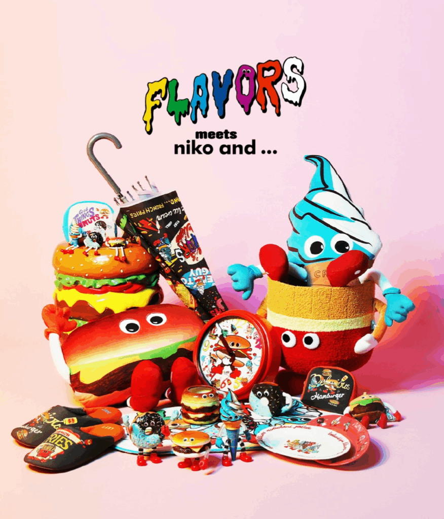 nikoand…大人気のソフビフィギュアシリーズ 「FLAVORS」とのコラボレーションアイテムの販売がスタート