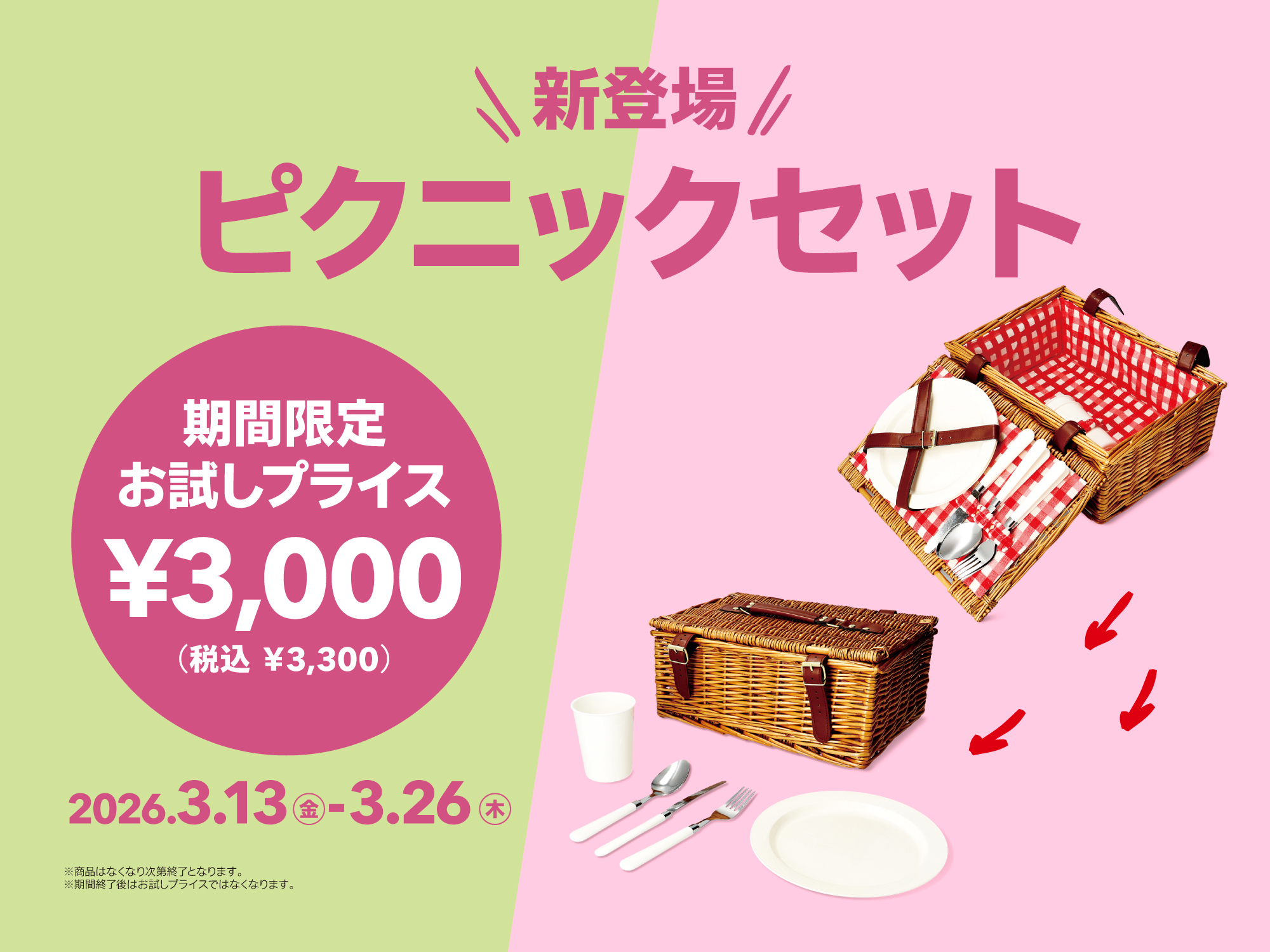 新登場！お試しプライス（ピクニックセット）
